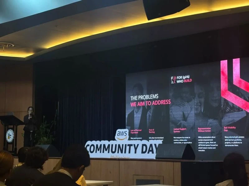 The FGWB PH talk seen from the audience at AWS Community Day Davao
